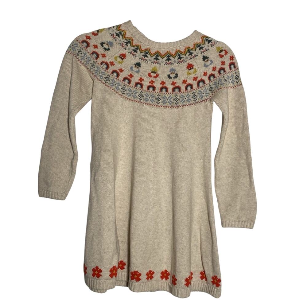 Hanna Andersson Size 120 /US 6-7 Christmas Gnome Sweater Dress